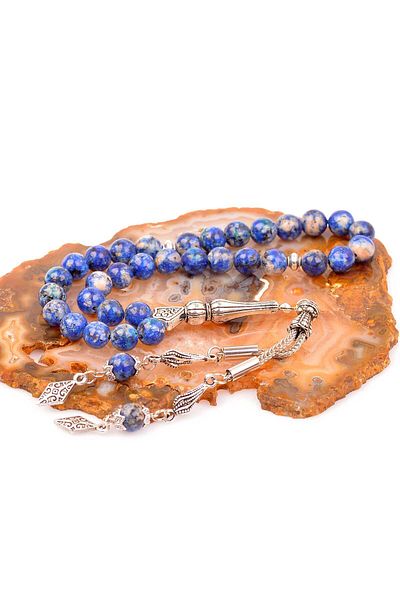 Taş Sandığı 8 Mm Blue Jade Stone Rosary