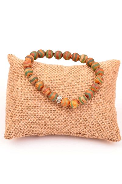 Taş Sandığı Tibet Agate Stone Bracelet - 8 Mm