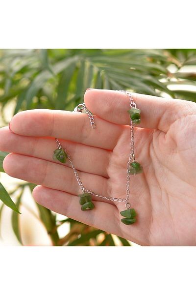 Taş Sandığı Jade Stone Bracelet – With Non-Tarnish Chain