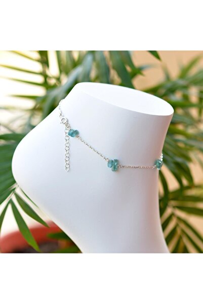 Taş Sandığı Apatit Taşı Gümüş Halhal