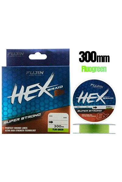 Fujin Hex Braid 8X 300Mt Fluo Green Pe Thread Fishing Line