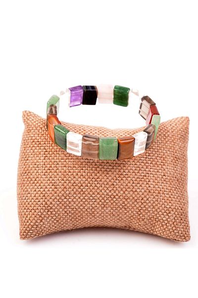 Taş Sandığı Chakra Stones Bracelet - Rectangular Cut