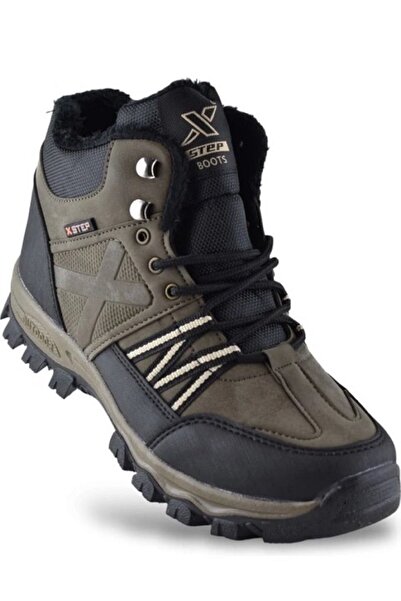 XStep Ανδρικές μπότες εξωτερικού χώρου Unisex με κορδόνια - Ανατομική Άνεση, Χειμερινή Γούνα, Βιζόν με φερμουάρ