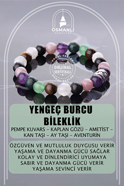 OSMANLI DOĞAL TAŞ Sertifikalı Yengeç Burcu Bileklik