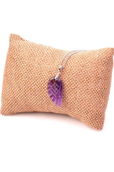 Taş Sandığı Amethyst Stone Wing Necklace