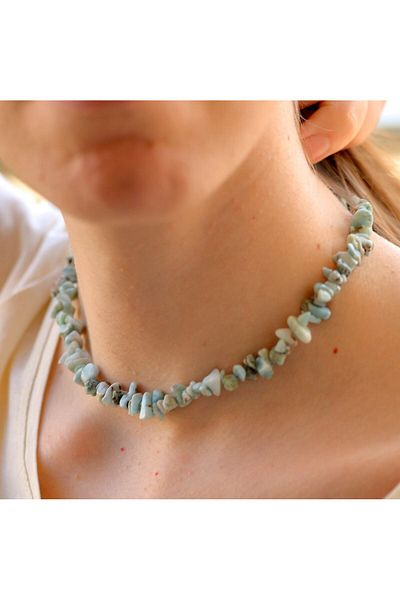 Taş Sandığı Larimar Stone Unshaped Necklace