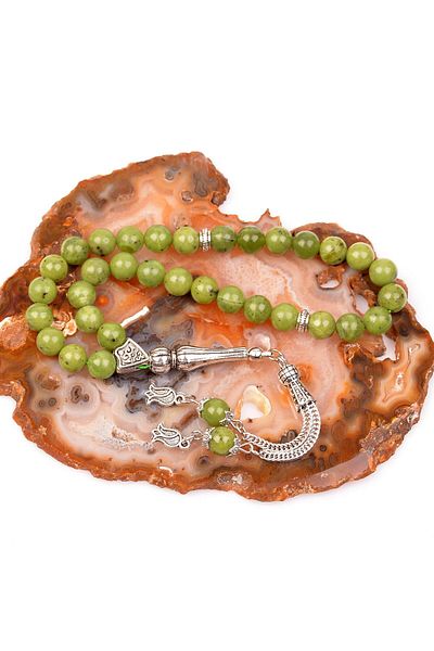 Taş Sandığı Jade Stone Rosary (Canadian Jade) - 8 mm