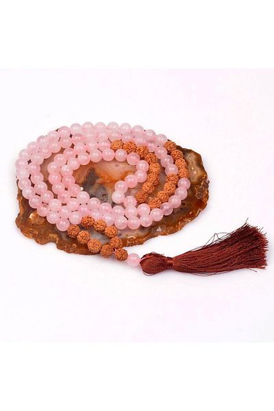 Taş Sandığı Pink Quartz Trowel Prayer Beads with 108 Habbeli