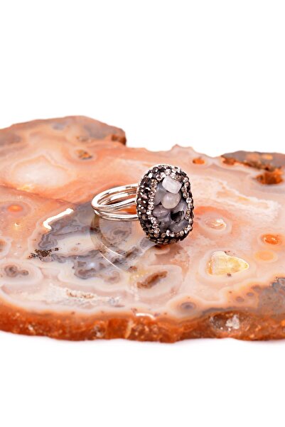 Taş Sandığı Ay Taşı Yüzük - Ayarlamalı