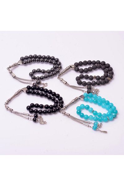Taş Sandığı Four Natural Stone Prayer Beads - 8 mm