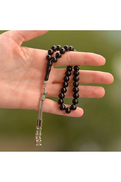 Taş Sandığı Oltu Stone Rosary (8 Mm) - Georgian Fishing Rod -