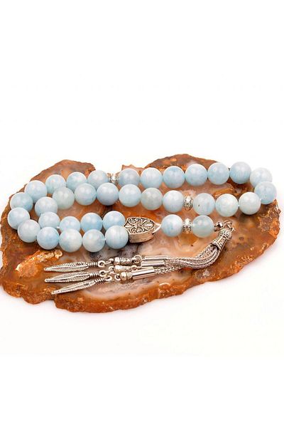 Taş Sandığı Aquamarine Stone Rosary (10 mm)