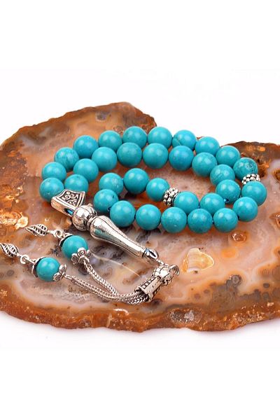 Taş Sandığı 8 Mm Turquoise Stone Rosary