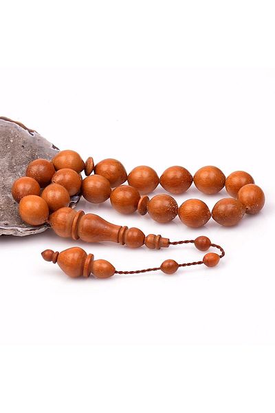 Taş Sandığı Cherry Wood Wrist Length Prayer Beads (14*16 mm)