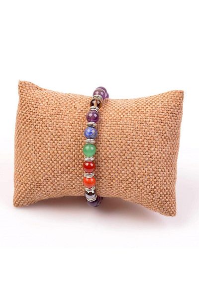 Taş Sandığı Amethyst Chakra Bracelet - 8 Mm