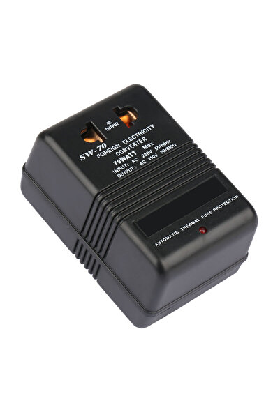 Choice محول جهد كهربائي أسود SW-70 من 220 فولت إلى 110 فولت، بقدرة 70 واط