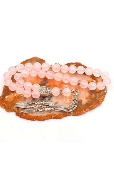 Taş Sandığı Pink Quartz Stone Rosary (10 mm)