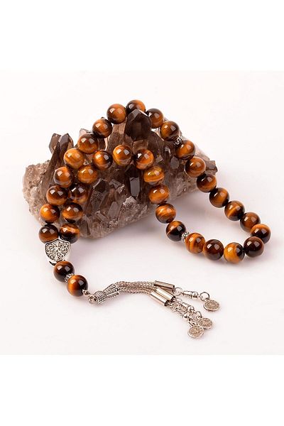 Taş Sandığı Tiger Eye Stone Rosary - 10 mm