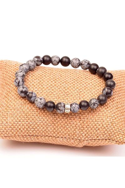 Taş Sandığı Obsidian Stone Bracelet (8 Mm)