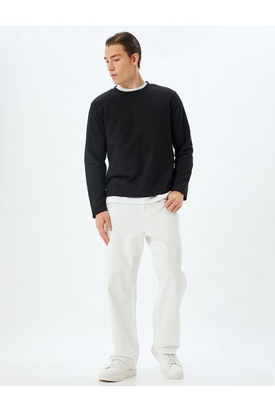 Koton Crew Neck Long Sleeve Cotton Blended Sweater