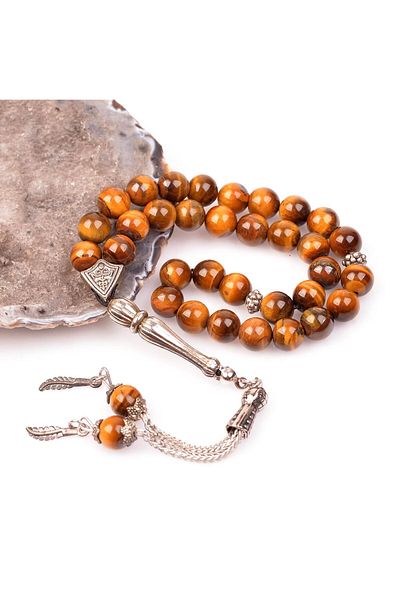 Taş Sandığı Tiger Eye Stone Rosary 8 mm