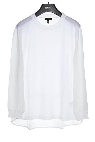 Escada İpek Kol Bisiklet Yaka Yün ve Kaşmir Kazak