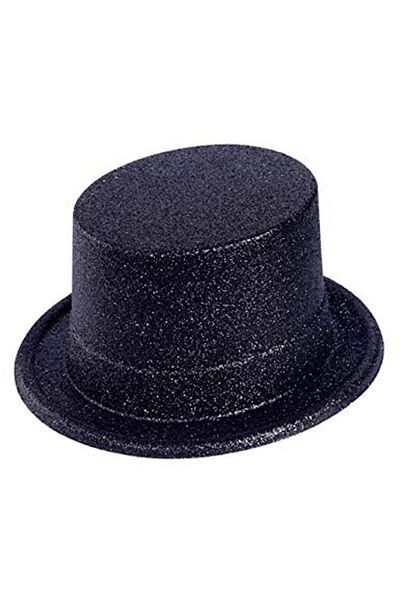 doremodam Pălărie de petrecere lungă din plastic cu sclipici de culoare neagră (Lisinya) - 343798-1453