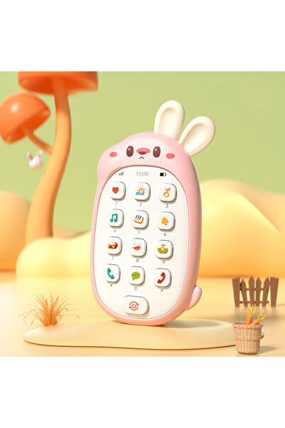 Choice ألعاب أرنب للأطفال باللون الوردي هواتف محمولة للأطفال قابلة للمضغ لغز ...