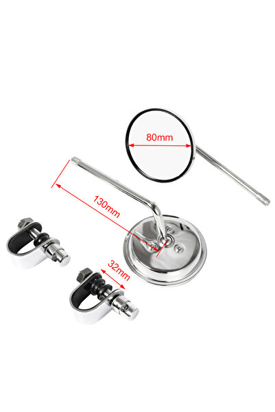 Choice مرايا الرؤية الخلفية لمقود الدراجات النارية من الكروم ذات المشبك الدائ...