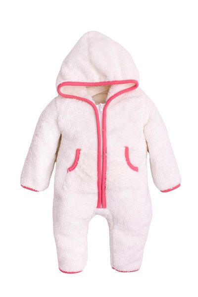 Chicsy Baby Winter Sweet Plush Cotton Pocket Hooded Baby Kids Welsoft Jumpsuit