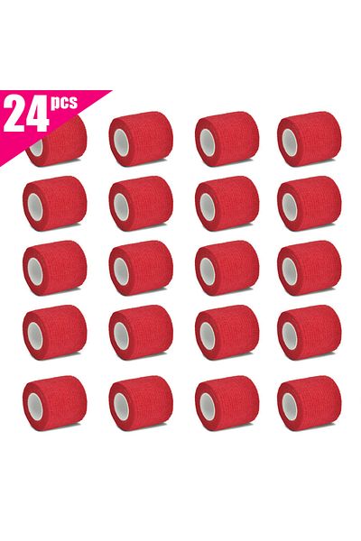 Choice 6 قطع/12 قطعة/24 قطعة 5 سم * 4.5 متر شاش طبي أحمر ضمادة رياضية ذاتية اللصق قابلة للتنفس مرنة...