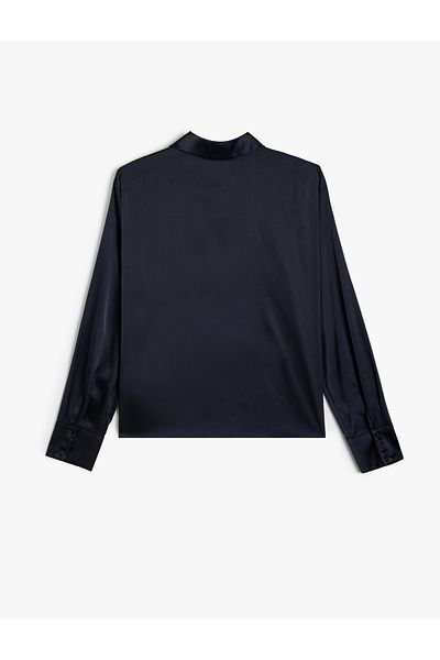Koton Long Sleeve Satin Classic Collar Shirt