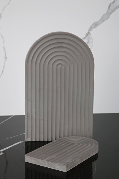 betonmall 2 Piece Marble Patterned Concrete Presentation Set Service Presentation Tray