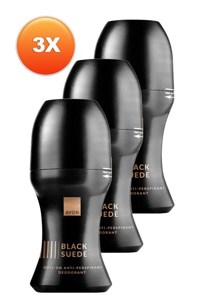 AVON Black Suede Erkek Rollon 50 Ml. Üçlü Set