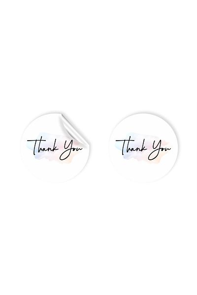 anka design Coated Sticker (4x4cm) 48 Pieces - Thank You --