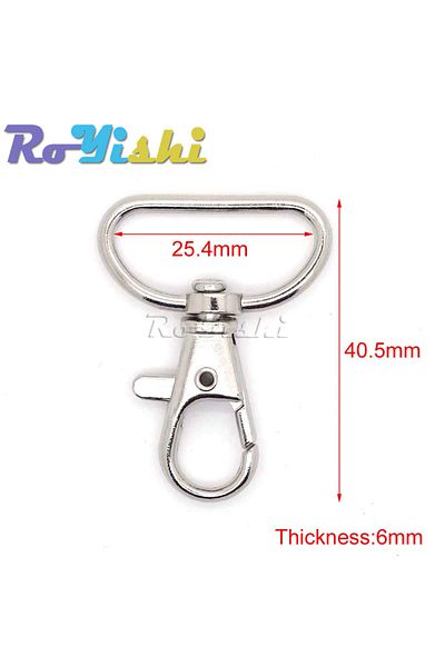 Choice 10pcs Webbing Size 25mm 10 Pcs/pack Matel Snap Hooks Rotary Swivel For Backpack Nickel Plated Lobste