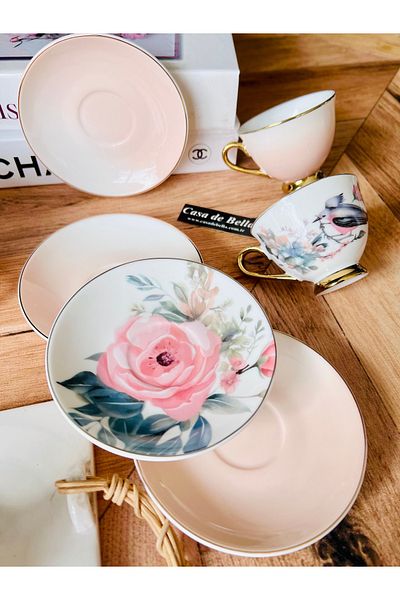 CASA DE BELLA BIRDY 6 Person Porcelain Coffee Cup