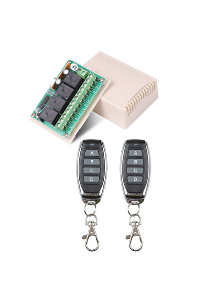 Kebidumei جهازان للتحكم عن بعد وجهاز استقبال واحد، بتردد 433 ميجاهرتز، مفتاح تحكم لاسلكي عالمي يعمل بجهد 12 فولت تيار مستمر، جهاز استقبال مرحل بترددات الراديو رباعي القنوات و