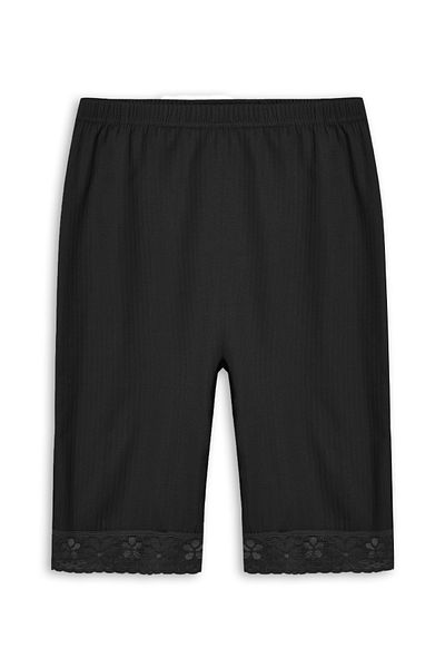 HNX Cotton Corded Textured Lace Leg Women's Tights