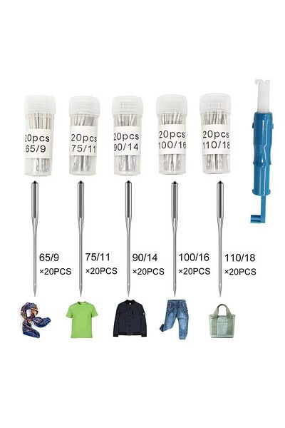 Choice 100pcs Universal Stainless Steel Sewing Machine Needle For Singer, Brother, Janome, Varmax, Sewin...