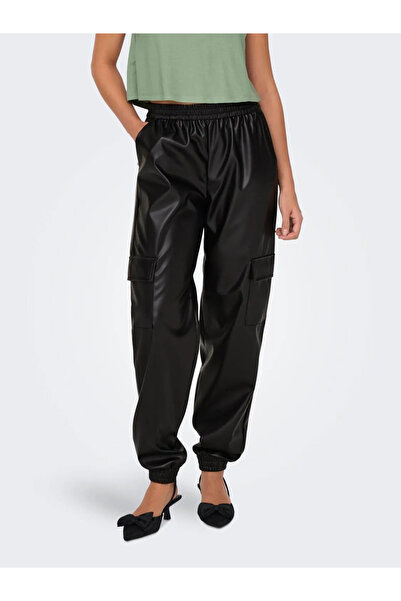 ONLY NLFADUMA-TANA MW FAUX LEA CARGO CC PNT Only Suni Deri Kargo Pantalon