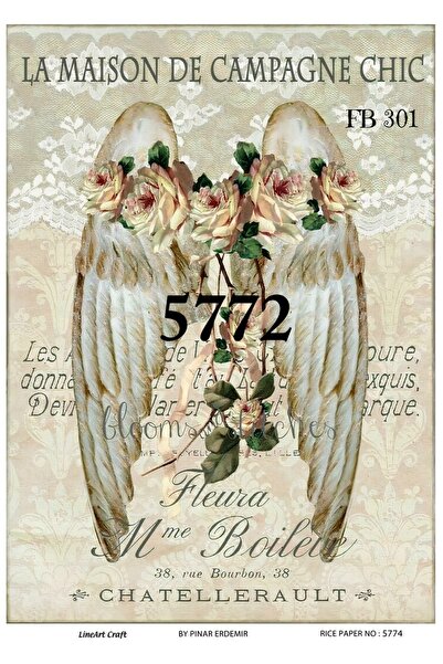 LİNEART Lineart Brass Decopage Paper 29X42 No:L5774