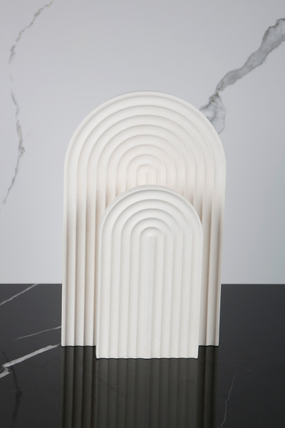 betonmall 2 Piece Marble Patterned Concrete Presentation Set Service Presentation Tray