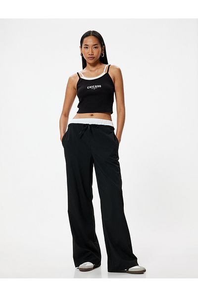 Koton Skinny Fit aus gerippter Baumwolle – Crop Top mit Doppelkragen
