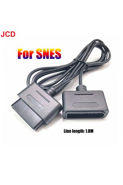 JCD كابل تمديد وحدة تحكم الألعاب SNES JCD 1 قطعة بطول 1.8 متر سلك بيانات لكابل تمديد وحدة تحكم SNES