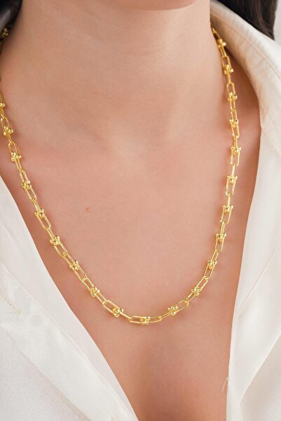 Tmt Silver 4.5 MM GÜMÜŞ  ALTIN GOLD KAPLAMA ATAÇ TOPLU RODYUMLU SADE ZİNCİR K...