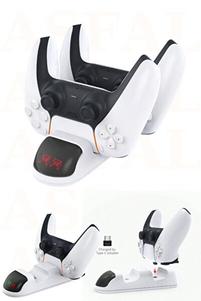 Asfal PS5 Göstergeli Şarj Istasyonu Hızlı Şarj İkili Kol Şarjı