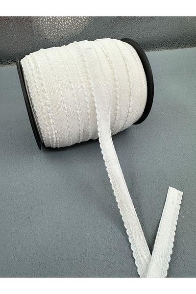 paşateks since 1995 şekil 5 Meters Ecru Raised Daisy Lingerie Rubber - 1.5 cm