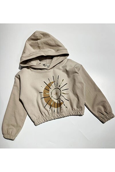 BOBBY JR KİDSWEAR VARAK BASKIYI cu glugă 3/9 ani fetiță Swea tricou