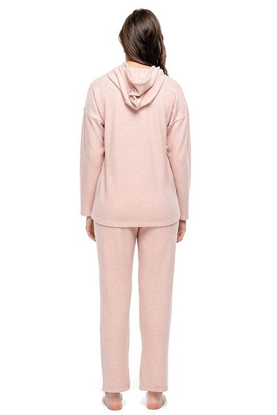 Mod Collection 3982 Set de trening cu glugă roz Melange pentru femei -pembemelange